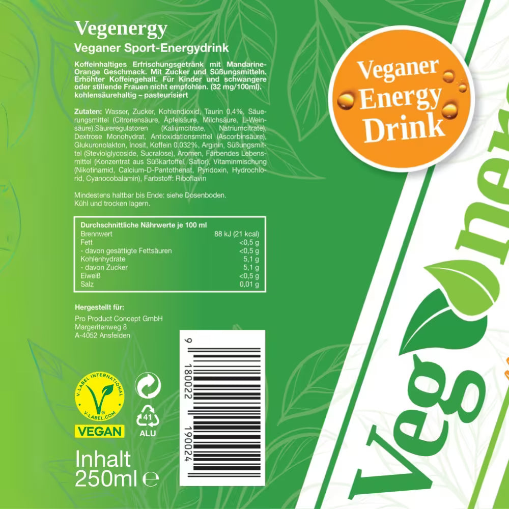 Vegenergy - Mandarine&Orange | 24er Tray (24x250 ml)