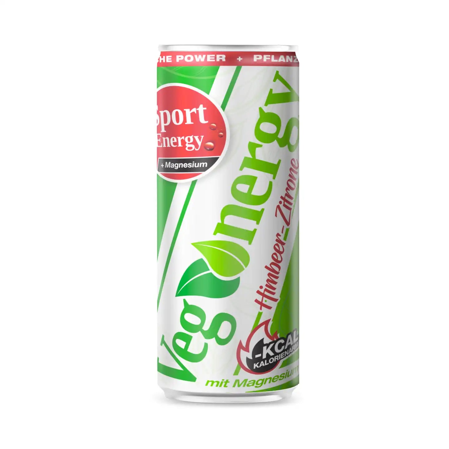 Vegenergy Sport Energy Dose Himbeer-Zitrone, kalorienarmer Energy Drink mit Magnesium.